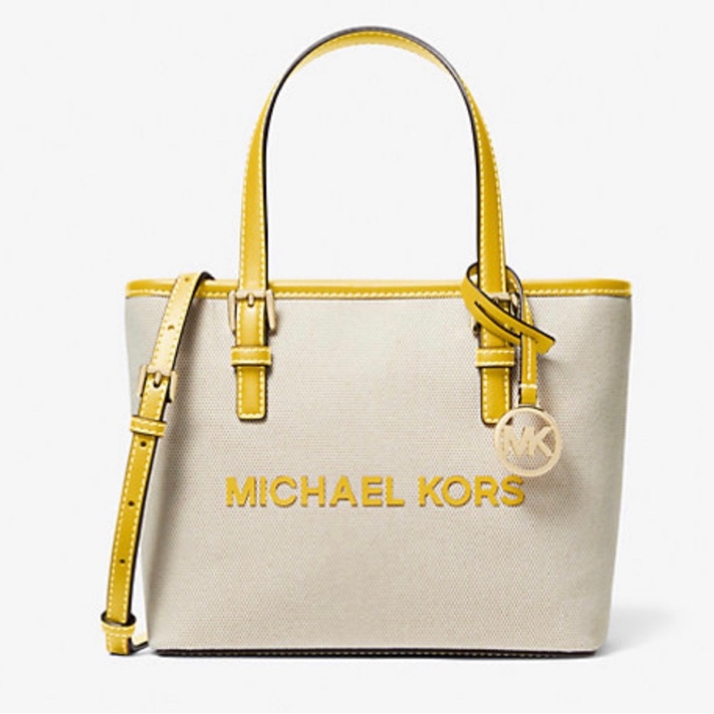 Michael Kors Yellow and Cream Tote